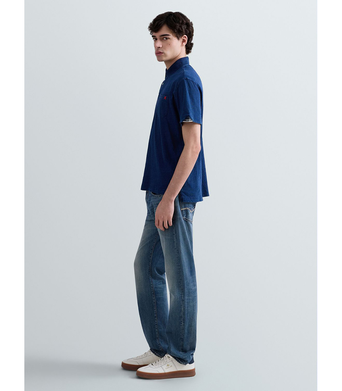 デニムウォッシュポロシャツ 詳細画像 インディゴ 4